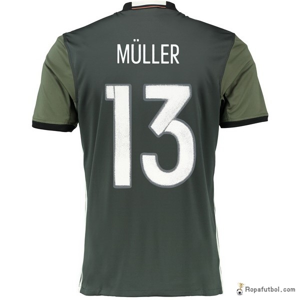 Camiseta Alemania Muller Replica Segunda Ropa 2016 Marino Verde